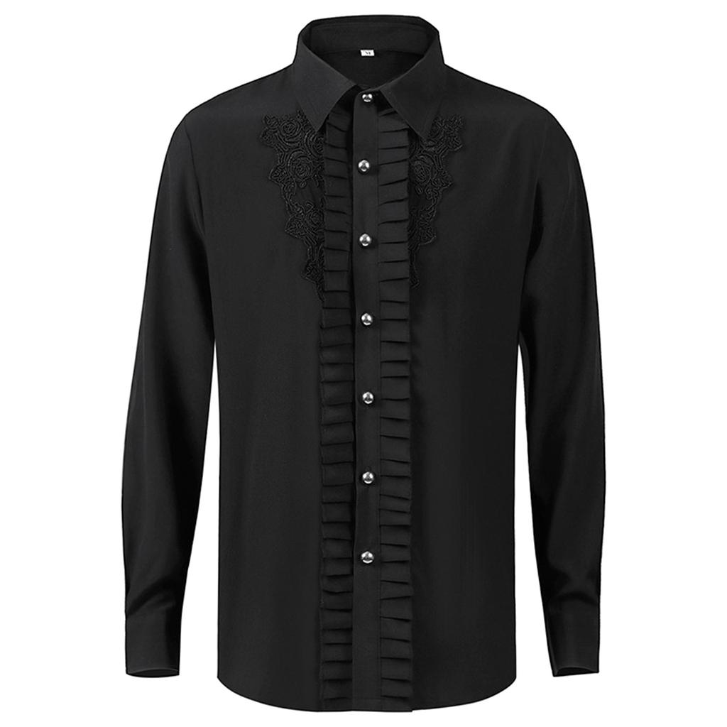 Halloween Men's Pleated Shirt Clothing Steampunk Top