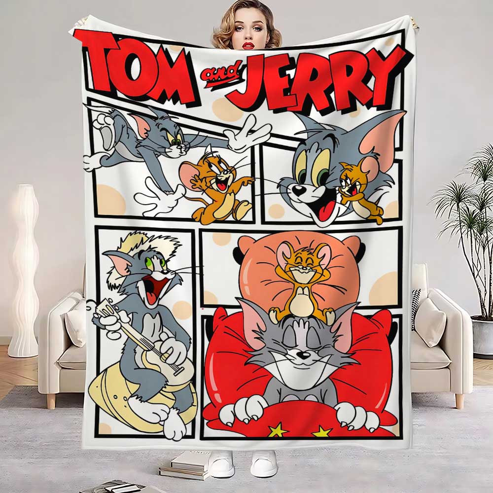 Fluffy Soft Blankets King Size Kawaii Tom-cat Luxury Throw Blanket for Sofa Decoration Home Interior Knee Nap Bed & Throws Hairy