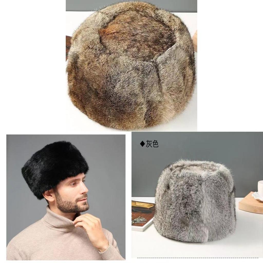 Faux Rabbit Fur Men Women Winter Warmth Cap With Earmuffs Leisure Style For Cold Weather