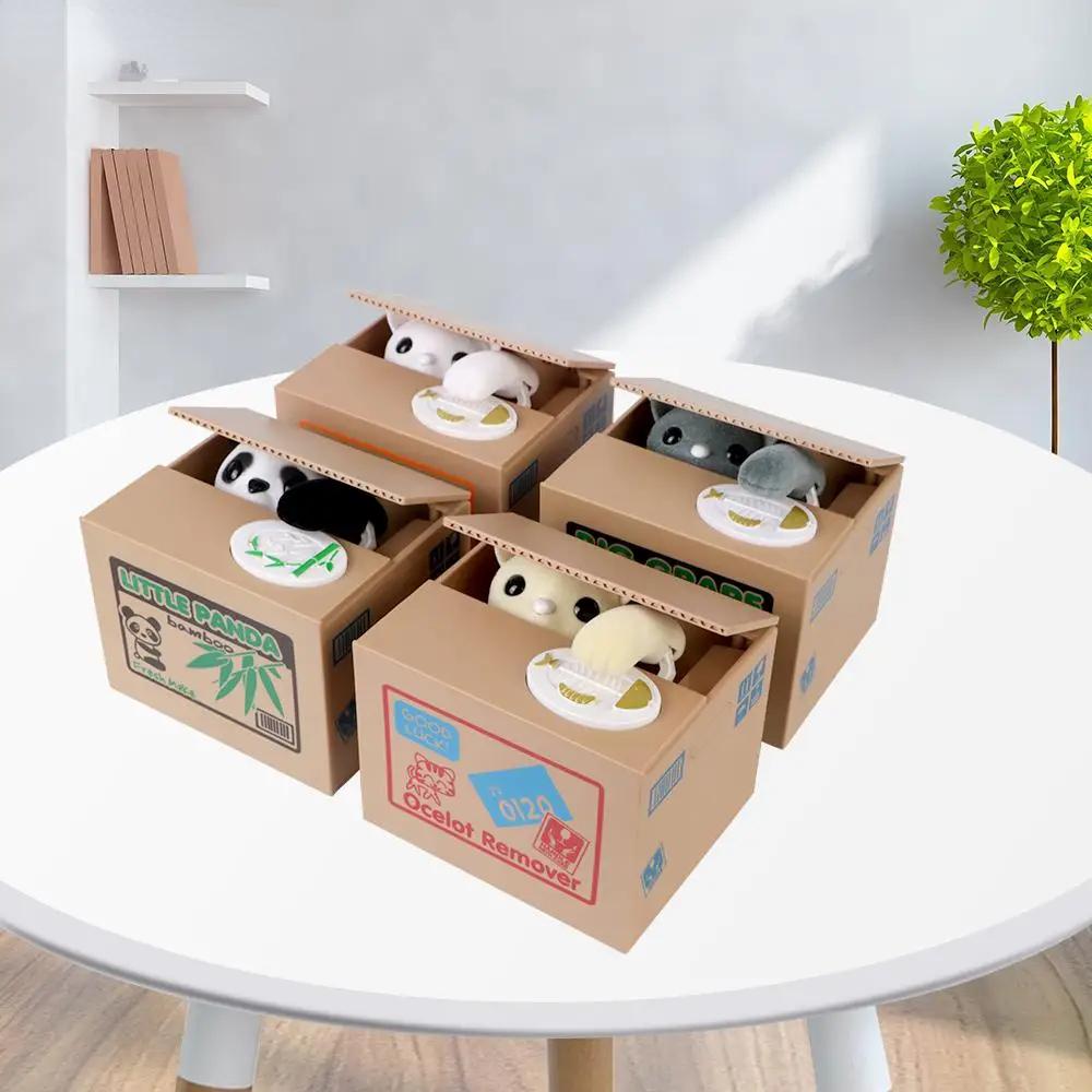 Пластиковая Электронная Копилка для Денег Автоматическая Копилка-Панда Кошка Креативная Копилка Милая Игрушка Для Детей Подарок