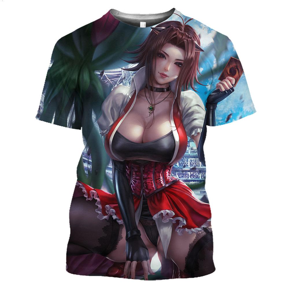 Мужские футболки с 3D-мультяшной анимацией и 3D-принтом, сексуальная женская мультяшная фигурка, одежда с короткими рукавами, японская аниме-рубашка в стиле хип-хоп, Harajuku