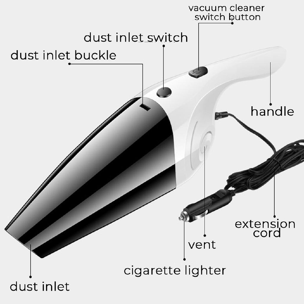 Автомобильный пылесос 12 В Ручной пылесос с сильным всасыванием 120 Вт Для автомобиля Дома Влажная и сухая уборка Двойного назначения Электроника Запасной фильтр