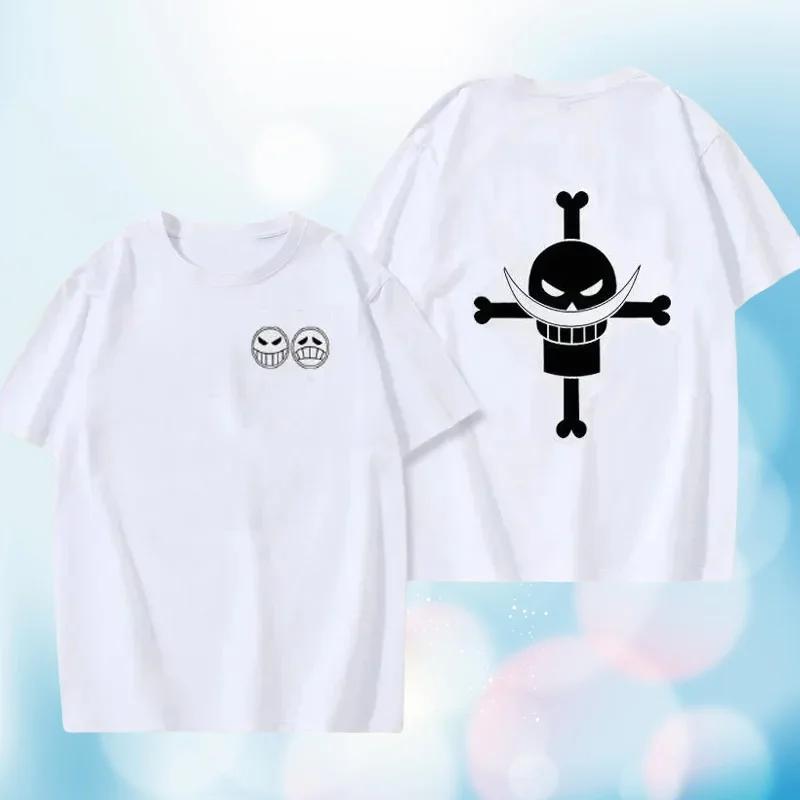 Футболка с принтом Эдуарда Ньюгейта (Белоуса) из One Piece для полных мужчин и женщин, футболка для косплея, хлопковая футболка с коротким рукавом, одежда в стиле японского аниме Харадзюку