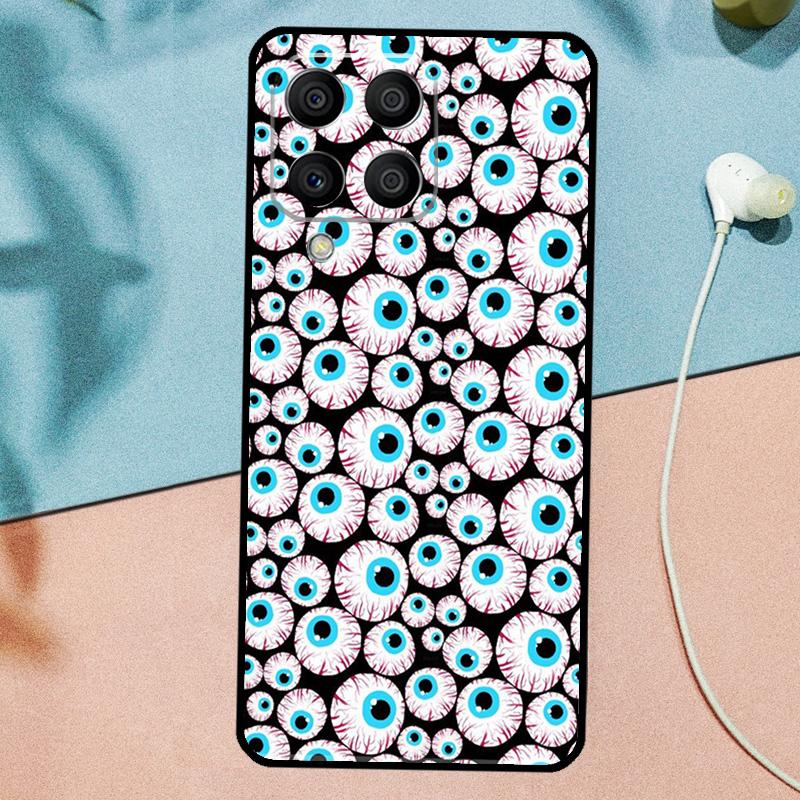 Сумасшедший узор с глазными яблоками для чехла Samsung Galaxy M33 M35 M55 M15 M12 M13 M14 M34 M54 M53 M21 M31 M11 M32 M52 M06 M16