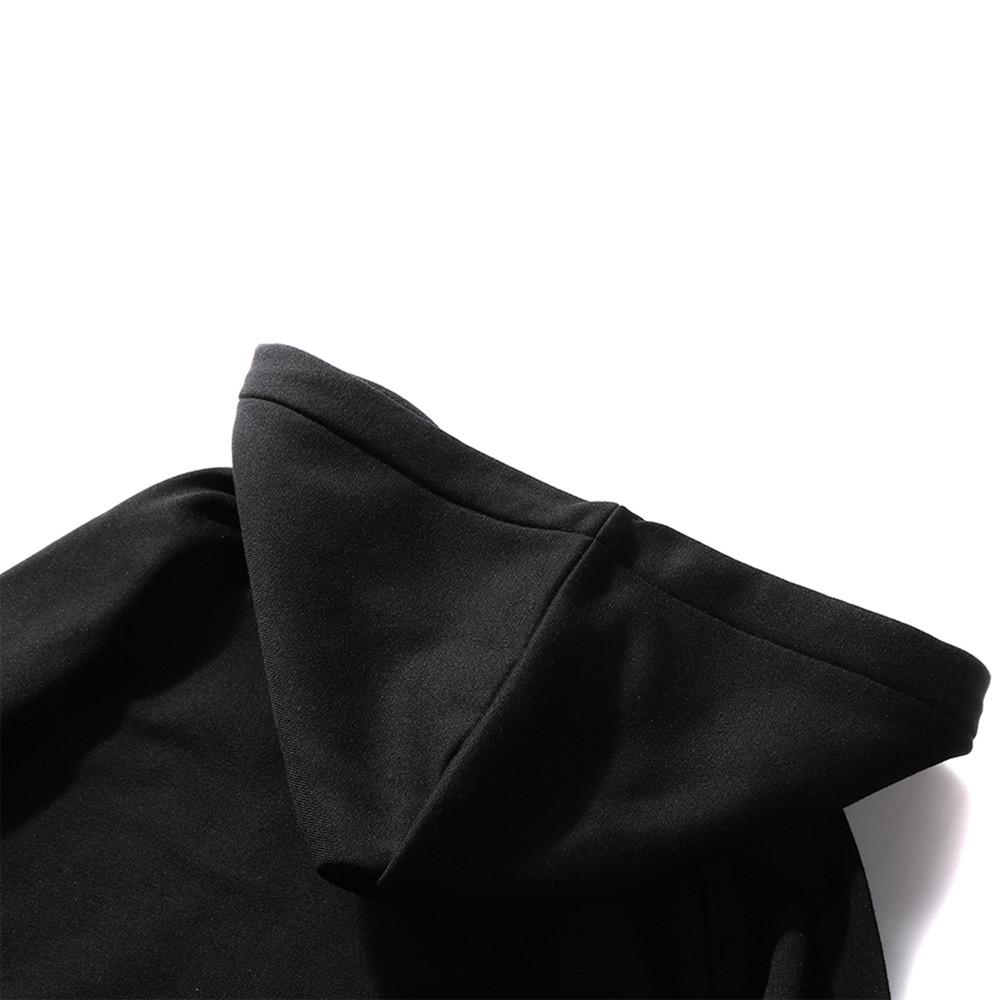 Мужская повседневная однотонная толстовка с капюшоном и длинными рукавами из флиса свободного кроя