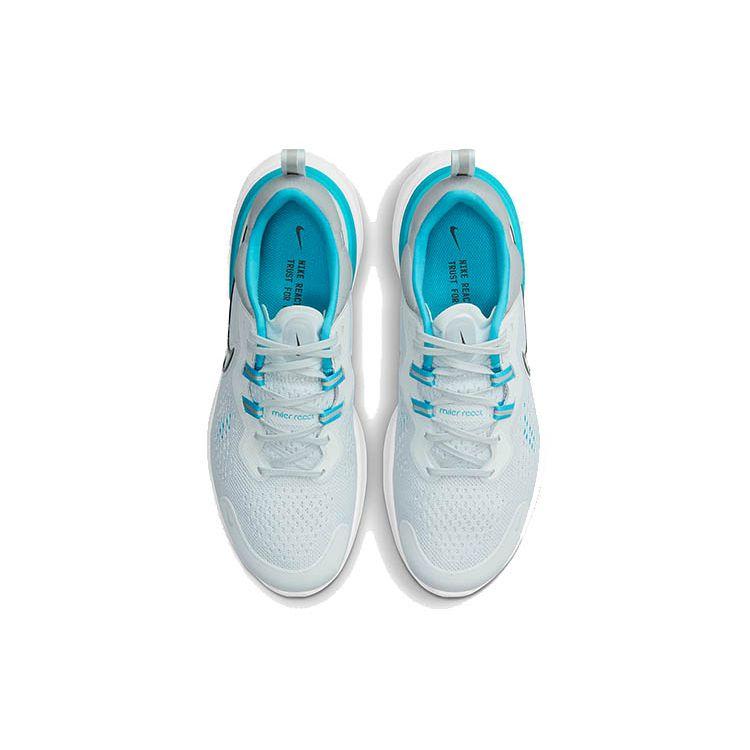 Nike React Miler 2 Pure Platinum Chlorine Blue Мужские кроссовки Серо-черные CW7121-003