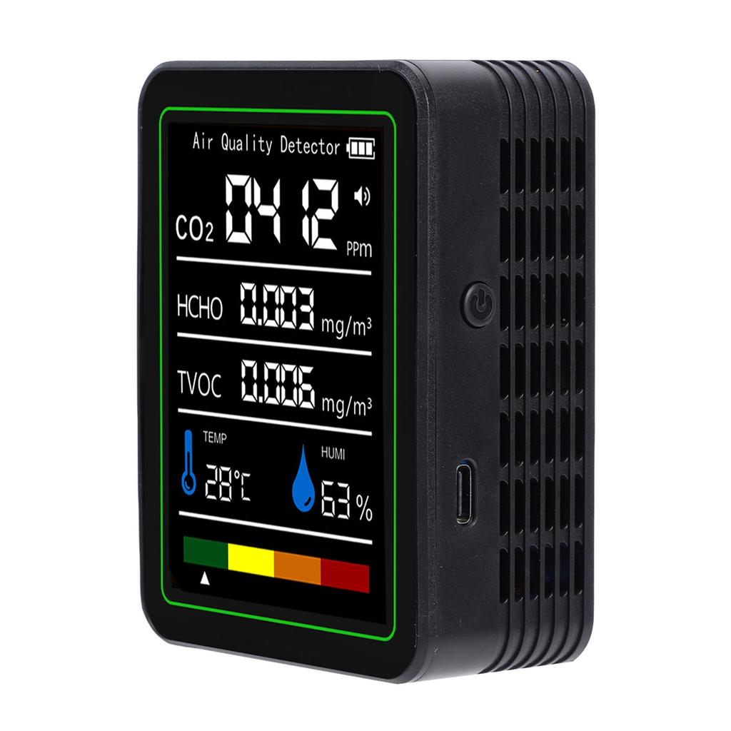 5-в-1 Детектор качества воздуха CO2 TVOC HCHO Температура Влажность Тестер Реальное время Точное обнаружение Измеритель качества воздуха