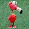 Metal Flamingo Yard Decoration Cartoon Flamingo Peacock Sculpture Outdoor Garden Bird Statue for Patio Backyard Porch Decoration