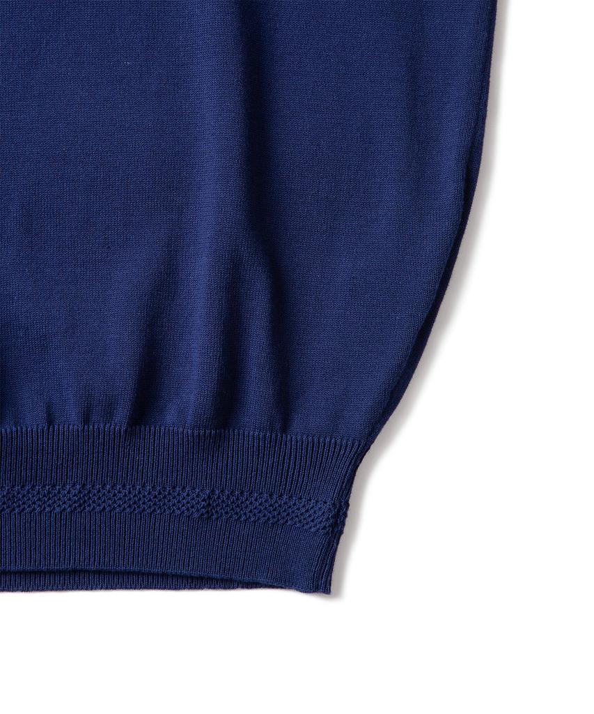AMFEAST Essential Polo Half Knit Navy