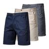 New Summer 100% Cotton Solid Shorts Men High Quality Casual Business Social Elastic Waist Men Shorts