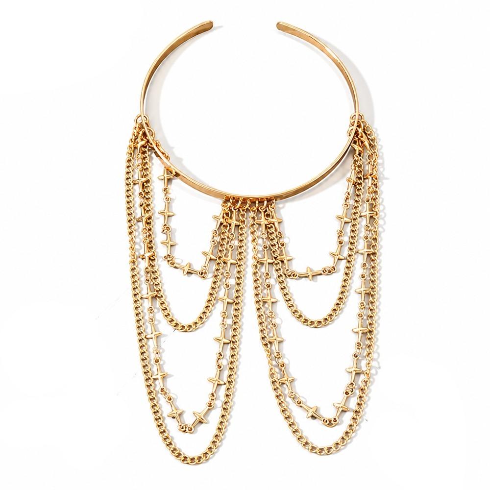 Resort Wind Open Arm Bracelet Punk Style Tassel Arm Ring Creative Fringed Arm Ring  Beach