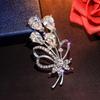Elegant and Exquisite Bouquet Brooch, Luxurious Zircon Brooch with A Niche Design Sense