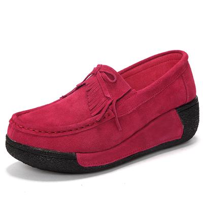 Элегантные женские повседневные туфли макраме, модные туфли на танкетке, туфли на платформе, туфли из натуральной кожи для мамы, лоферы для ходьбы