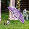 Foldable Lace Parasol for Little Girls Elegant 55cm Handle Tea Party Decoration