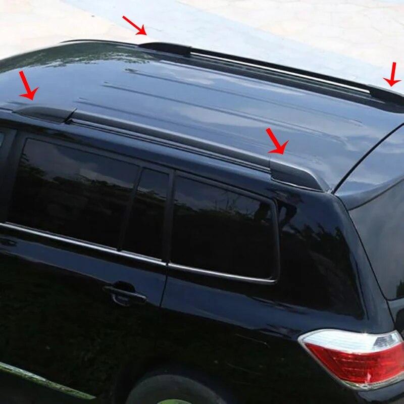 4pcs Black Roof Rack Rail End Cover Shell Cap For Toyota Highlander XU40 2008 2009 2010 2011 2012 2013 Replace Cover Accessories