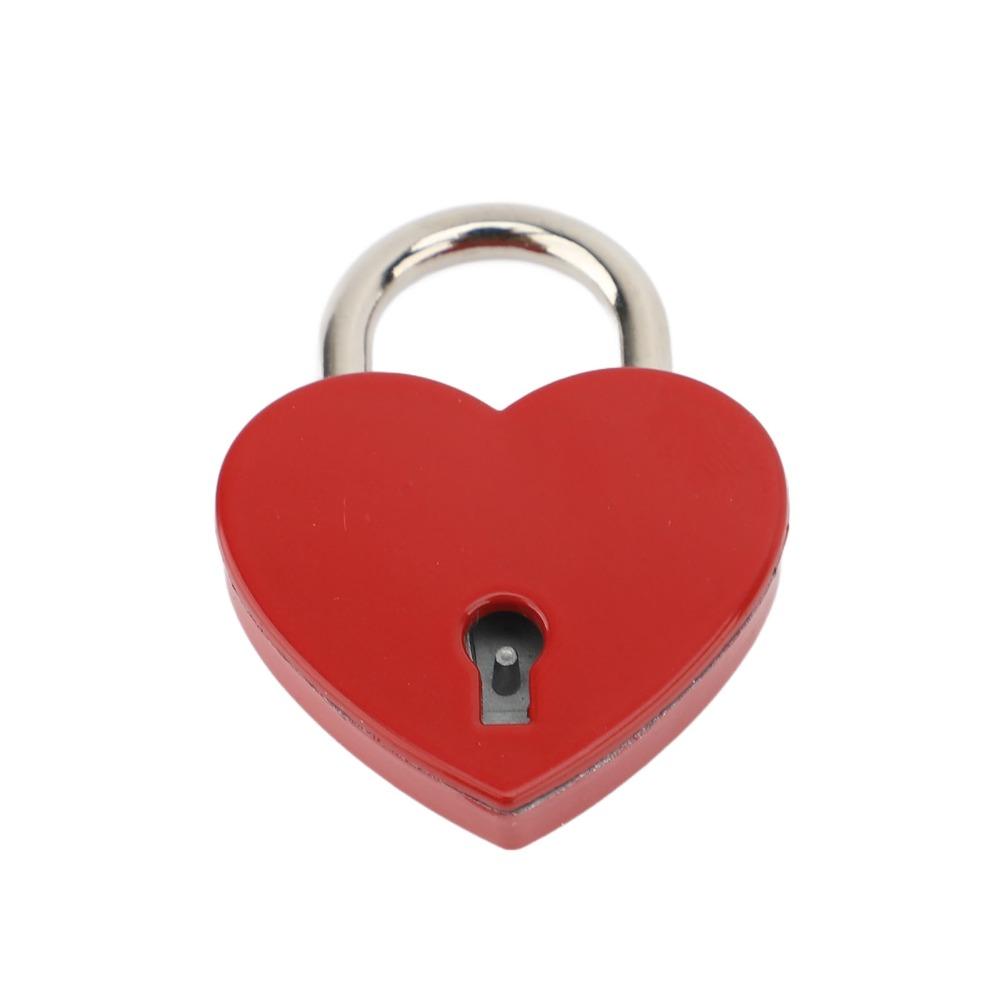 4sets Zinc Alloy Love Lock 38x30mm Mini Padlock Keyed Padlocks Heart Padlock For Wallets Handbags