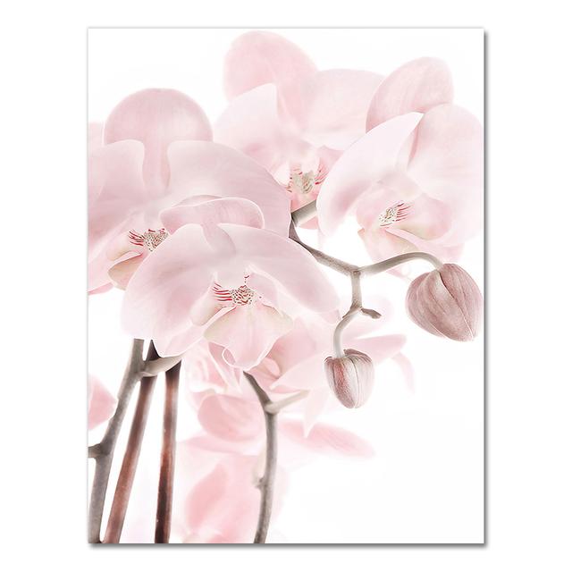 Розовый цветок фаленопсис пион георгин цитаты настенная живопись на холсте плакаты на скандинавскую тему и принты настенные панно для гостиной без рамы