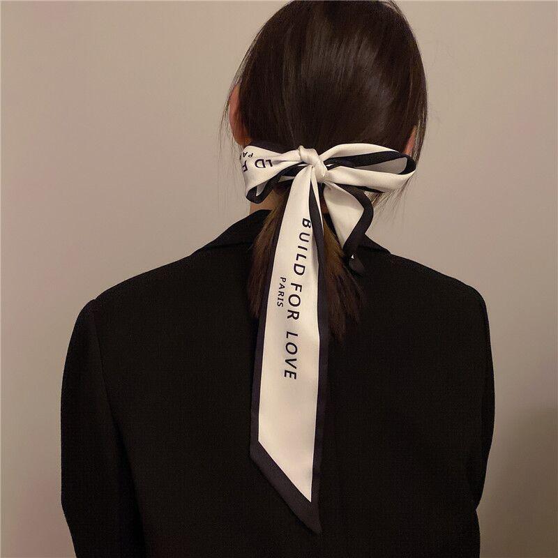 Classic French Silk Scarf: Retro Headband & Hair Ribbon for Women