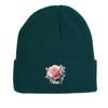 Lifelike Flower Warm Knitted Cap Beanie, Skull Cap Elastic Cozy Hip Hop Pompom Beanies Knitted Hat Beanie
