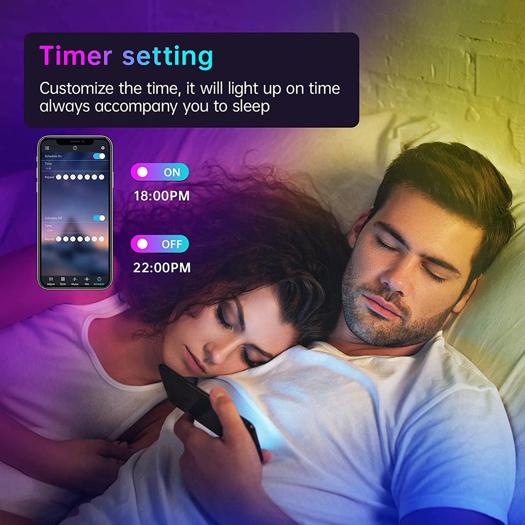 APP+Bluetooth Led Strip Light Music Sync RGB 5050 Led Tape Bluetooth Control Flexible Ribbon for Room Party Decoration TV Backlight