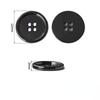 10PCS Zinc Alloy Buttons 4-Holes Buttons Black/Gold Fashion Round Zippers Leisure Clothes Shirt Overcoat Buttons
