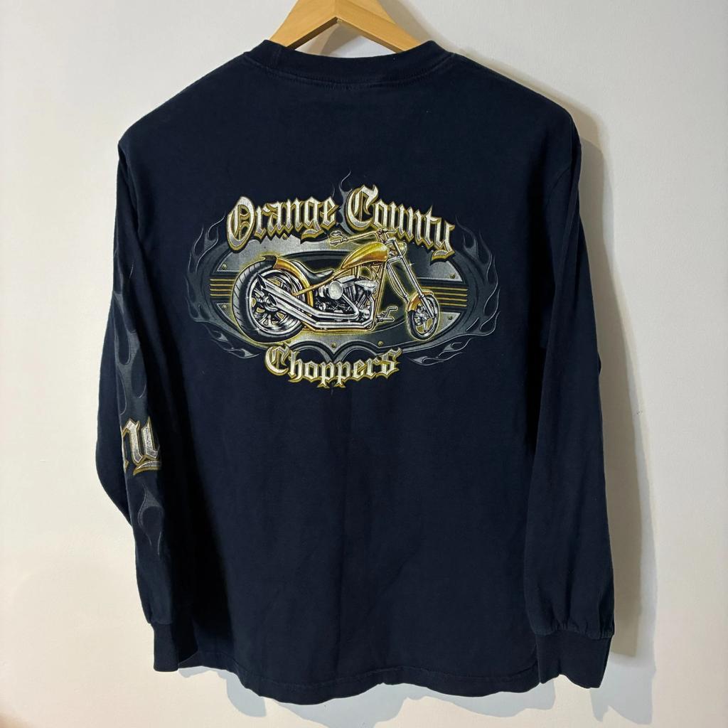 Vintage Orange County Choppers New York Shirt Mens Medium Black Long Sleeve Y2K
