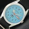 ВОССТАНОВЛЕННЫЕ JAPAN CITIZEN AUTOMATIC MENS TURBOISE BLUE DIAL WATCH a427214-2 QRL-a427214