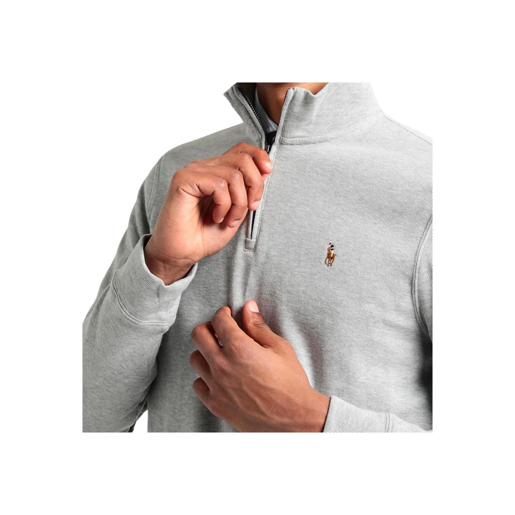 Polo Ralph Lauren FW22 Small Pony Logo Embroidered Half-Zip Knit Long Sleeve Sweatshirt Men Sweatshirt Gray 710743633-003