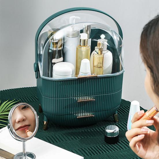 Makeup Organizer Storage Box with Drawers Large Capacity Handle Design Makeup Storage