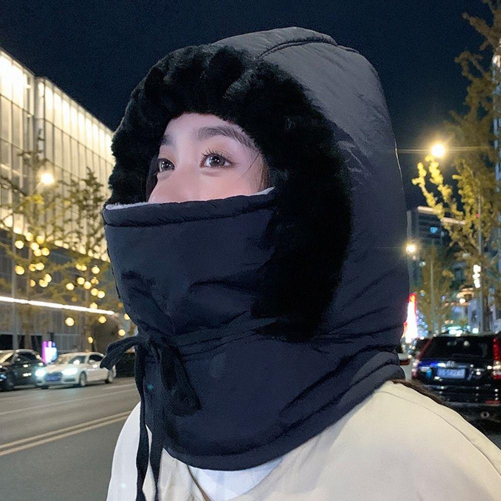 Down Cotton Warm Hat Warm Beanies Cap Neck Warmer Balaclava Ski Mask Outdoor