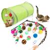 12/21PCS Playing Bulk Toy Pet Kitten Stick Mouse Collapsible Tunnel Feather Balls Cat Toys Set