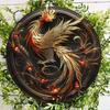 Phoenix Round Wooden Sign, Wall Art Decor, Scratch Resistant, Outdoor and Indoor Decor, Waterproof and Weather Resistan
