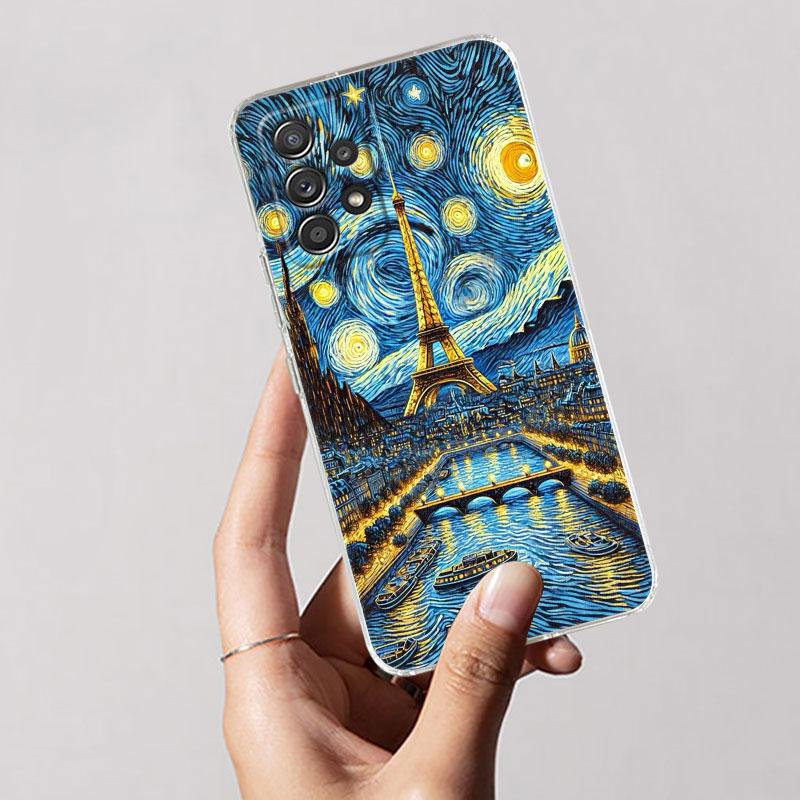 Интересный чехол для телефона с рисунком Ван Гога для Samsung Galaxy A56 A57 A37 A55 A54 A36 A35 A26 A25 A16 A17 A07 A52 A34 A21s