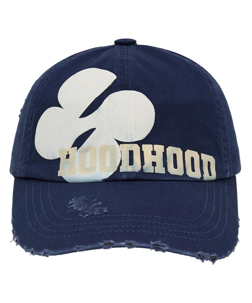 HOODHOOD Кепка-бейсболка с множеством логотипов, состаренная, темно-синяя
