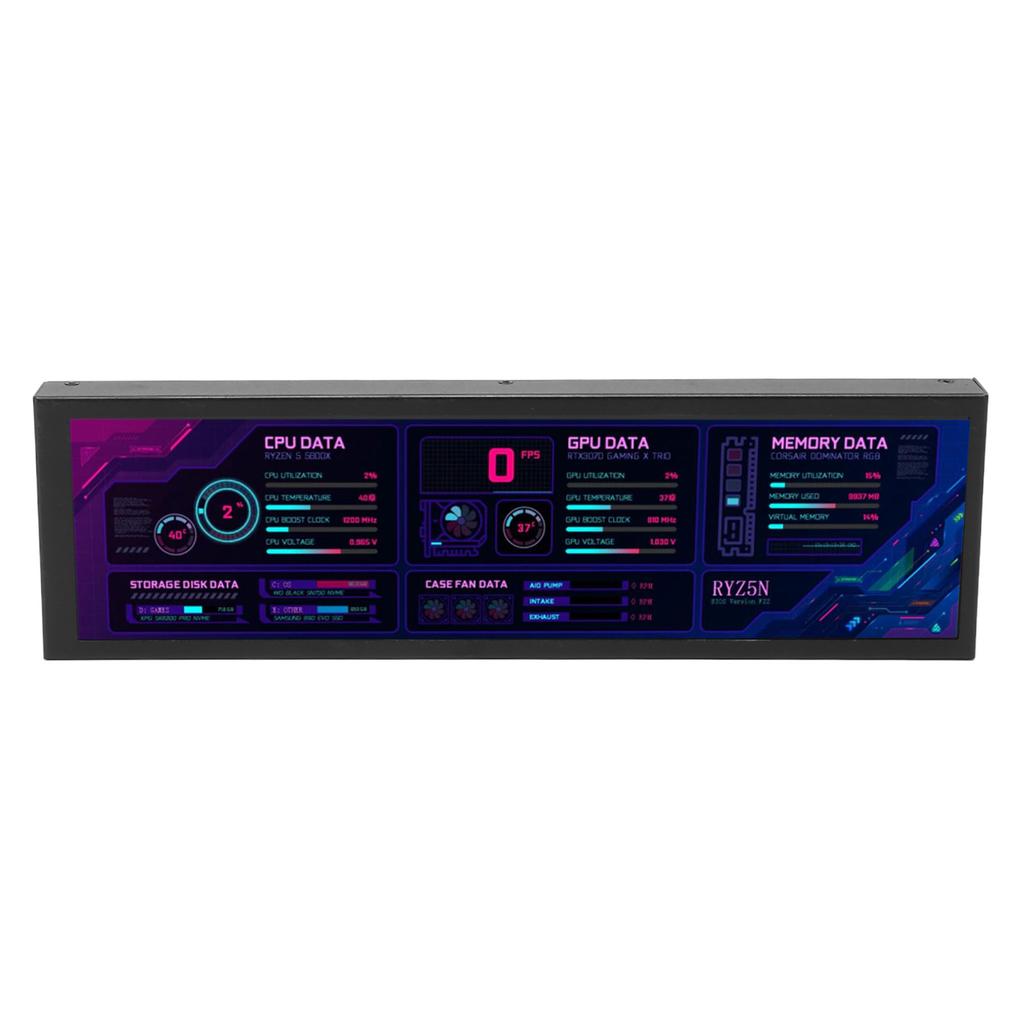 8,8-дюймовый монитор температуры компьютера IPS 1920x480 60 Гц для AIDA64 Интерфейс USB C Монитор температуры данных ЦП, ГП, SSD для