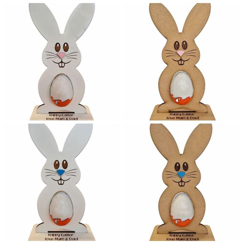 Creative Wooden Egg Stand Simulated Bunny Egg Rack Gift Chocolate Egg Rack  Decoration Supplies