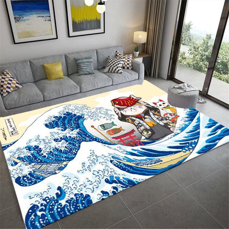 Maneki-Neko Carpet Rug for Living Room Bedroom Home Sofa Decoration,Kids play Non-slip Floor Mat