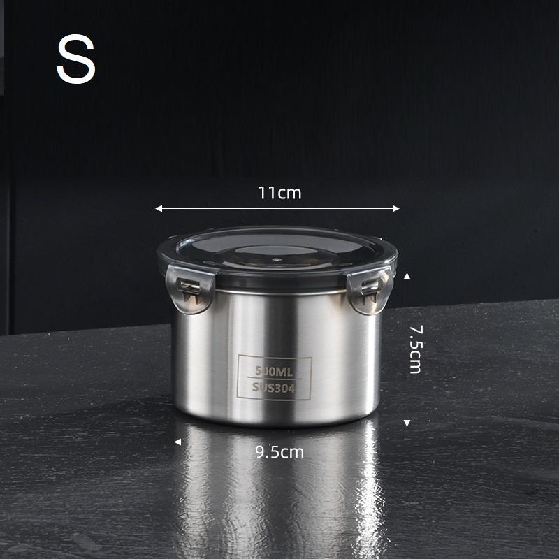 Storage Jars 500/900/1400ml Stainless Steel Sealed Container Jar Kitchen Barrel Organizer For Fresh Grain Vegetable Coffee/