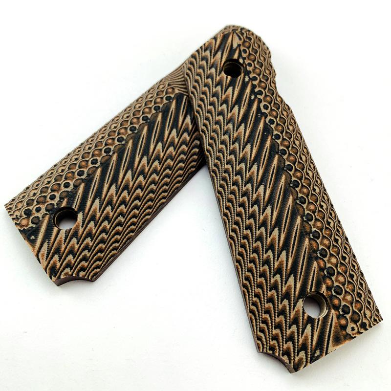 2 Colors Peacock Pattern G10 Material Grip Handle Patches for 1911 Models Full Size Scales DIY Making Accessories Replacement