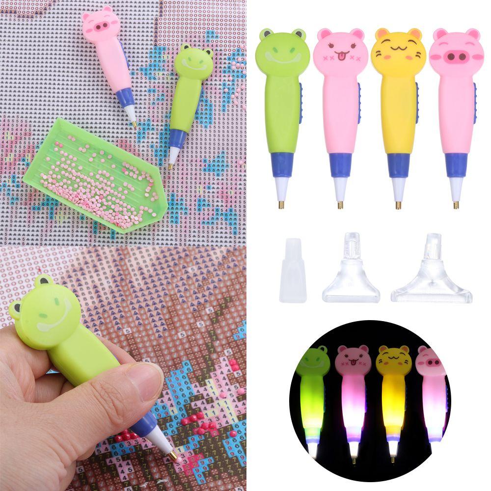 Cross Stitch Cartoon Animals Diamond Painting Tools LED Light 5D Diamond Painting Point Drill Pen