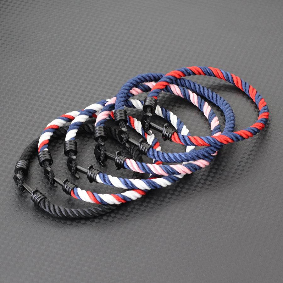 Простой мужской браслет с якорем, винтажный плетеный миланский канат, женский, в морском стиле, для кемпинга, студенческий, наручный, ювелирный подарок для него
