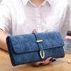 Light Luxury Frosted H-Buckle Long Women's Wallet with Drawstring Mobile Phone Bag