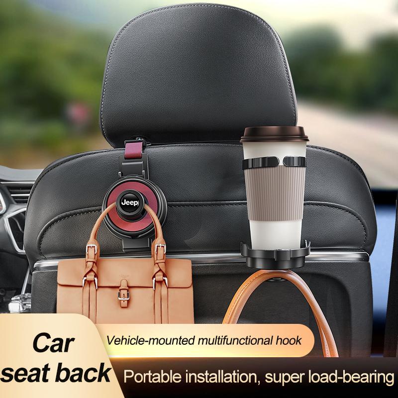 For Jeep Car Seat Headrest Hook Water Cup Holder For Jeep Renegade Compass Grand-Cherokee Wrangler-JK Commander Trailhawk