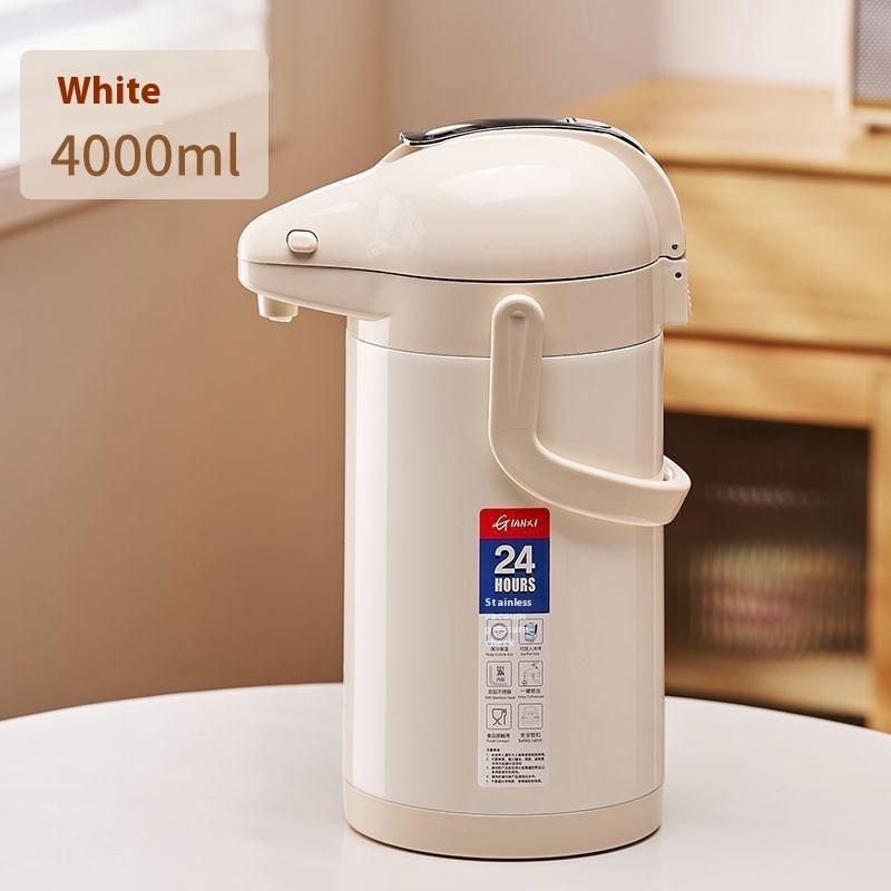 Air Pressure Water Bottle 4L Large Capacity Open Water Bottle Pressing Water Bottle Glass Inner Tank