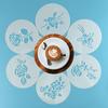6Pcs Espresso Stencils Long-lasting Barista Tools Reusable Cocoa Mold Fancy Coffee Stencils for Cafe
