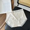 Upgraded Antibacterial Real Wear Lace Lingerie Light Luxury Cotton Medium High Waist Women's Underwear with Hip Panties
