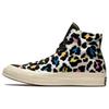 1970s Chuck Taylor All Star Leopard Print Trend High Top Espadrilles Women's White & Black Colour