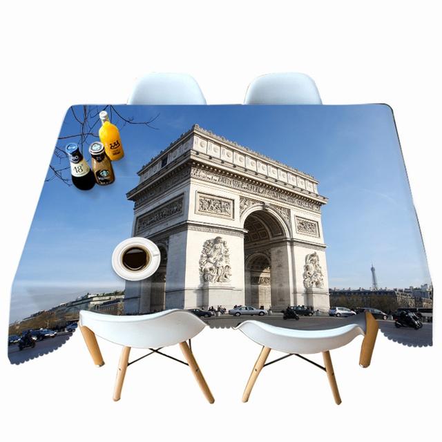 Splendid Architecture Pattern Tablecloth Thicken Cotton Rectangular Round Table Cloth For Wedding Picnic Party