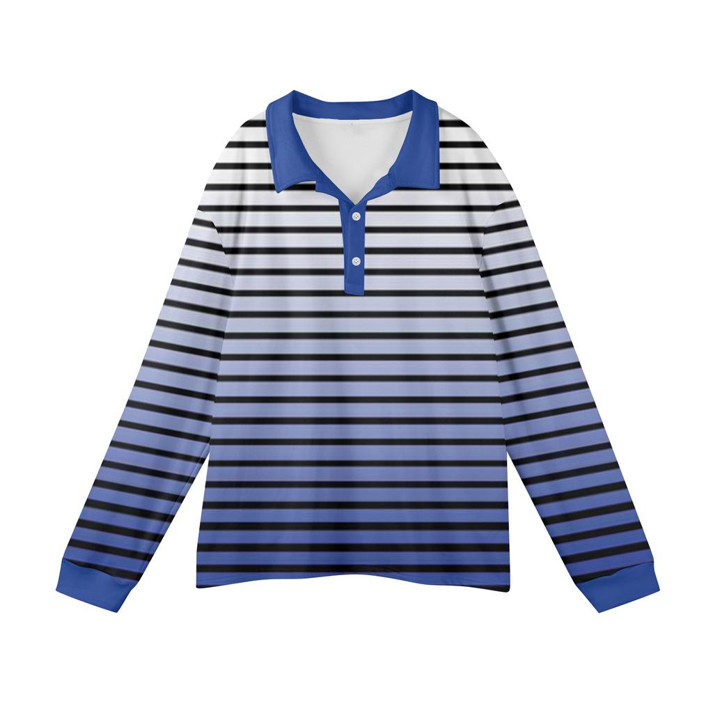 Мужские повседневные топы с длинными рукавами на пуговицах с полосатым принтом