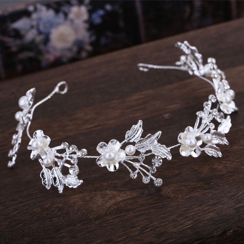 Crystal Crystal Pearl Hair Vine Shiny Wedding Headband Baroque Queen Crown  Women Hair Accessories